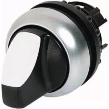 Eaton 284393 Interruptor giratorio ON/OFF de 2 polos, 20 A, 690 V AC, montaje empotrado, negro/plata