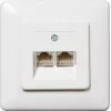 SHIVERPEAKS Toma de pared ISDN, 2 conectores hembra RJ45, empotrada, resistencia de terminación desconectable, blanca 69989