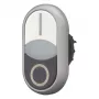 Eaton M22-DDLF-WS-X1 pulsador doble, plano, iluminado, blanco/negro, 1NO+1NC, conexión por tornillo 284816