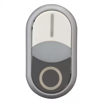 Eaton M22-DDLF-WS-X1 pulsador doble, plano, iluminado, blanco/negro, 1NO+1NC, conexión por tornillo 284816