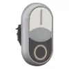 Eaton M22-DDLF-WS-X1 pulsador doble, plano, iluminado, blanco/negro, 1NO+1NC, conexión por tornillo 284816