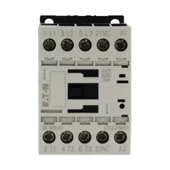Eaton DILM15-01 24VDC contactor 3 polos, 1 contacto auxiliar NC, 15 A AC-3, carril DIN/conexión por tornillo 290108