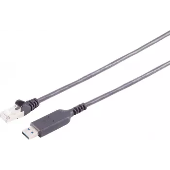 S CONN MAXIMUM CONNECTIVITY Cable adaptador USB-A a RJ45 Gigabit Ethernet 3 m negro 13-52045