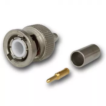 Telegärtner Conector macho BNC de crimpado 50 ohmios para RG-58 C/U, recto, dorado/niquelado, 1 ud. J01000A1255Z