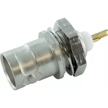 Telegärtner J01001A1219 conector hembra BNC de montaje empotrado, 75 ohmios, conexión por soldadura, negro