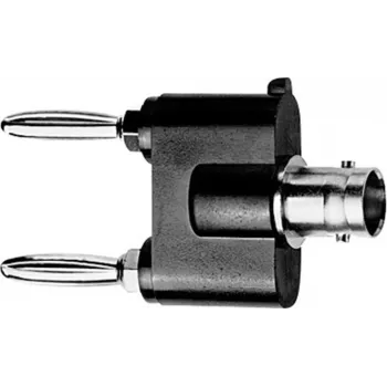 Telegärtner adaptador de medición conector hembra BNC a conector banana de 4 mm, negro/plata J01008A0620