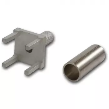 Telegärtner G07 conector coaxial PCB, conexión por soldadura/crimpado, 50 Ohm, dorado, para RG-316/U, pack de 5 H01000A0087