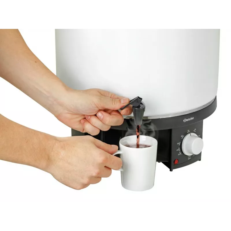 Bartscher olla para vino caliente olla de cocción GE 28 21L 1.8kW 30-100°C grifo esmalte