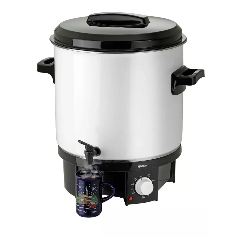 Bartscher olla para vino caliente olla de cocción GE 28 21L 1.8kW 30-100°C grifo esmalte