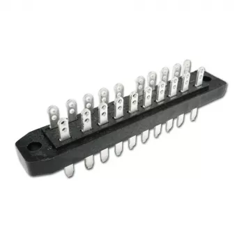TELEGÄRTNER DIN 41622 conector asimétrico de regleta de cuchillas de 20 polos, conexión por soldadura, macho, A 20 J00045A0916