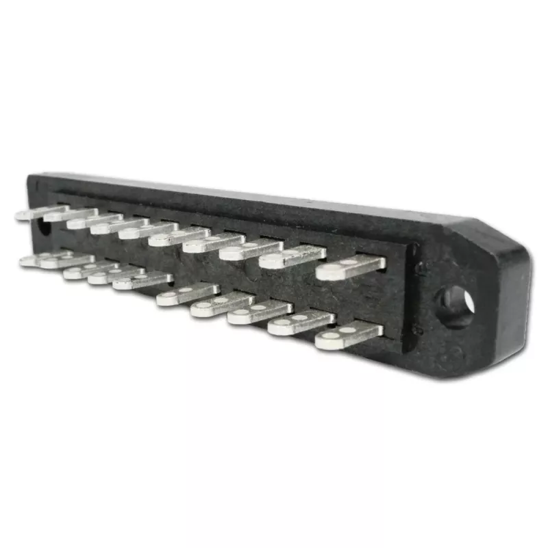 TELEGÄRTNER DIN 41622 conector asimétrico de regleta de cuchillas de 20 polos, conexión por soldadura, macho, A 20 J00045A0916