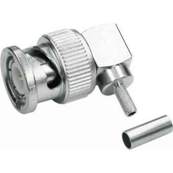 Telegärtner conector macho BNC acodado crimp 50 Ohm para RG 316/U, RG 174 A/U, RG 188 A/U (J01000A0010)