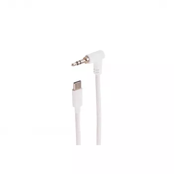 SHIVERPEAKS BS14-08226 cable de audio de 3,5 mm acodado a recto, blanco, 0,9 m