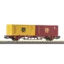 PIKO 27750 vagón portacontenedores DC, DB AG, época VI, Sgns 80', 2x contenedores de 40ft, H0