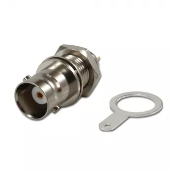 Telegärtner BNC conector hembra empotrable, aislado 50 Ohm, arandelas aislantes blancas, Z03 (J01001B1222)