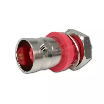 Telegärtner BNC conector hembra empotrable, aislado 50 Ohm, brida aislante roja, Z01 - 1 ud. (J01001C0043)