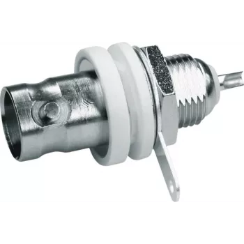 Telegärtner BNC conector hembra empotrable, aislado 75 Ohm, arandelas aislantes blancas, 1 ud. (J01003B1286)