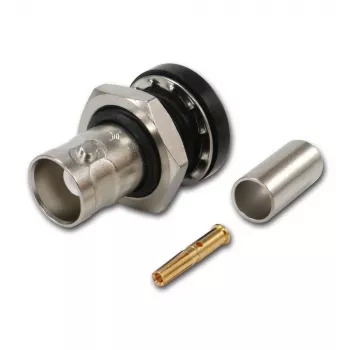 Telegärtner BNC conector hembra de cable crimp G01 50 Ohm, crimp/crimp, brida aislada, A1305, Z04, G01 (RG-58 C/U) - 5 uds.