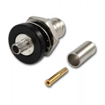 Telegärtner BNC conector hembra de cable crimp G01 50 Ohm, crimp/crimp, brida aislada, A1305, Z04, G01 (RG-58 C/U) - 5 uds.
