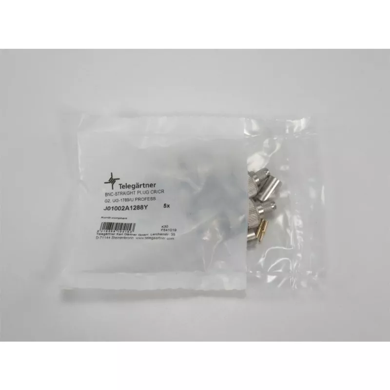 Telegärtner conector macho BNC crimp G02 75 Ohm para RG-59B/U, UG-1789/U, macho, pack de 5 J01002A1288Y