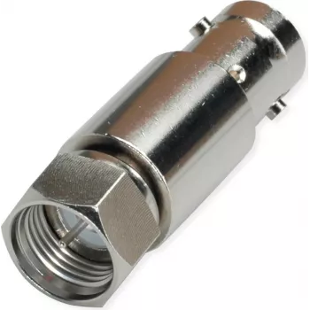 Telegärtner adaptador coaxial BNC hembra a conector macho F, 75 Ohm, latón niquelado