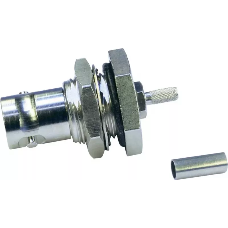 Telegärtner BNC conector hembra embutido crimp/crimp 50 ohmios para RG-316/U, níquel/oro