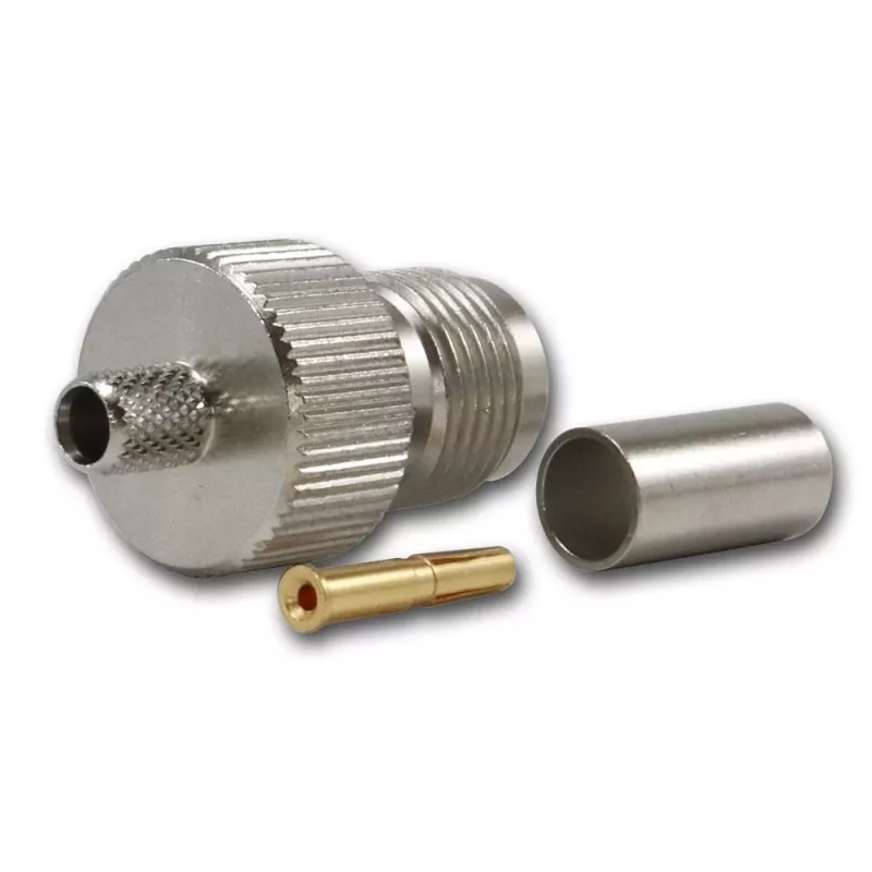 TELEGÄRTNER TNC conector hembra para RG-58, 50 ohmios, crimp/soldadura, DC-11 GHz