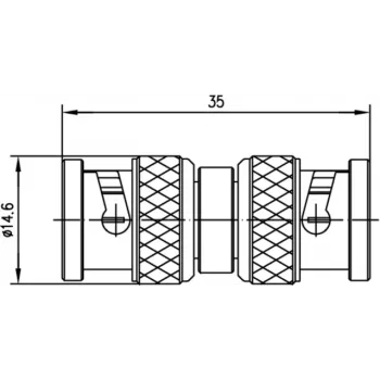 Telegärtner adaptador BNC, BNC macho a BNC macho, 50 ohmios, J01004A0806