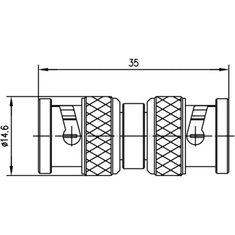 Telegärtner adaptador BNC, BNC macho a BNC macho, 50 ohmios, J01004A0806