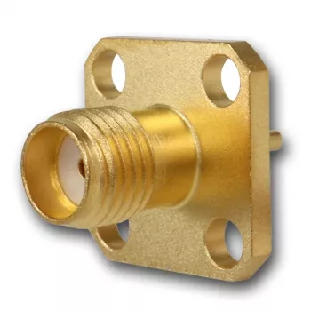 Telegärtner SMA conector hembra embutido, brida, oro, 50 ohmios, pack de 5 J01151A0621