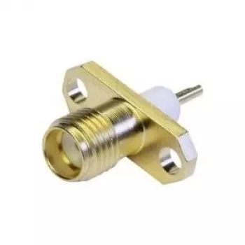 Telegärtner SMA conector hembra embutido con brida Z28, oro (estándar) - 5 uds. (J01151A0631)