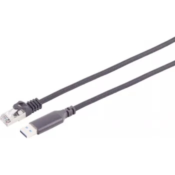 S CONN MAXIMUM CONNECTIVITY Cable adaptador USB-A a RJ45 Gigabit Ethernet, 1 m, negro 14-52025