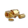 Telegärtner Conector macho acodado SMA crimp para cable G08 (RD-316), dorado