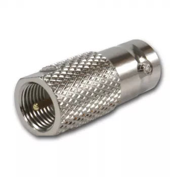 TELEGÄRTNER J01008F0068 Adaptador coaxial BNC hembra a FME macho, 50 ohmios, recto, latón niquelado