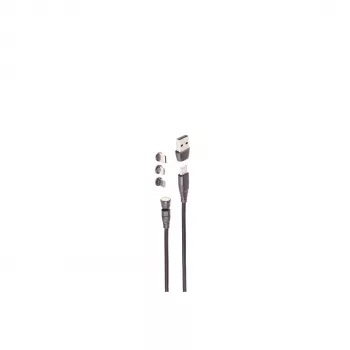 ShiverPeaks BS14-19020 Cable de carga USB magnético 6 en 1 540°, 60W, 1 m, negro