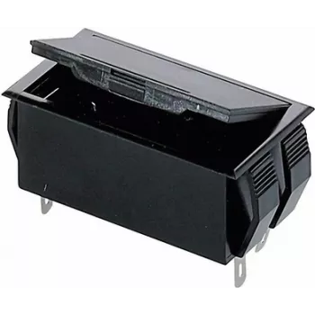 Bopla Portapilas para 2 pilas AA (Mignon), conexión de 9V, lengüetas de soldadura, 65 x 37 x 21,5 mm, negro 46300000