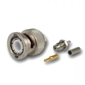 Telegärtner Conector macho BNC crimp 50 ohmios para RG-178 B/U, recto, niquelado/dorado, 1 ud.