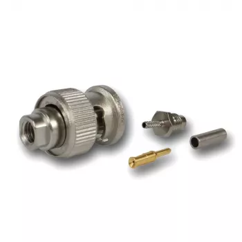 Telegärtner Conector macho BNC crimp 50 ohmios para RG-178 B/U, recto, niquelado/dorado, 1 ud.