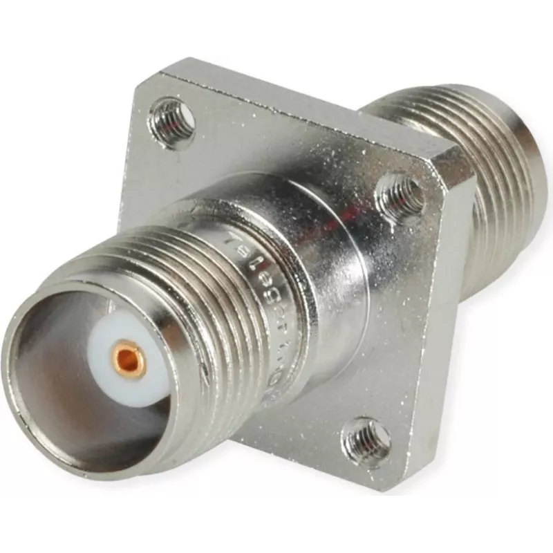 Telegärtner Adaptador coaxial TNC hembra a TNC hembra recto, 50 ohmios, DC hasta 11 GHz, latón niquelado