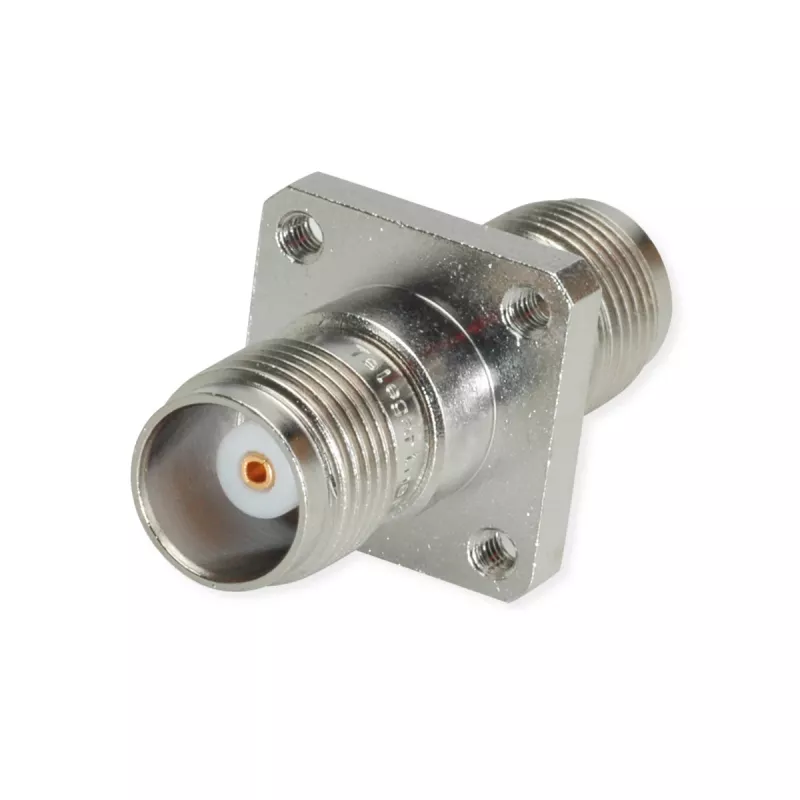 Telegärtner Adaptador coaxial TNC hembra a TNC hembra recto, 50 ohmios, DC hasta 11 GHz, latón niquelado
