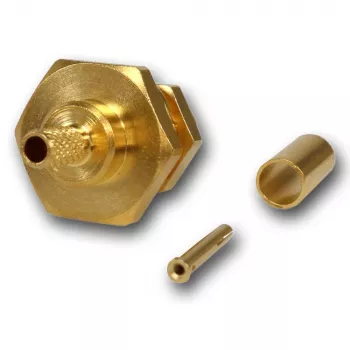 Telegärtner Conector hembra SMA crimp de montaje para RG-316/U, dorado, 50 ohmios, DC-6 GHz J01151A0001Z