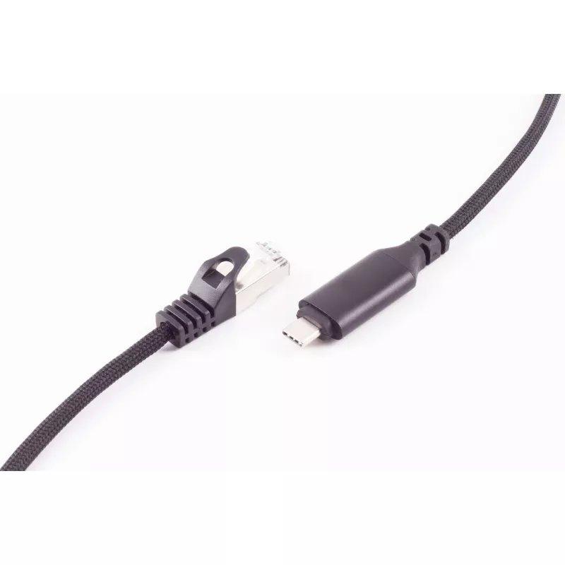 SHIVERPEAKS Cable adaptador USB-C a RJ45 Gigabit Ethernet, aluminio, negro, 1m (BS14-51025)