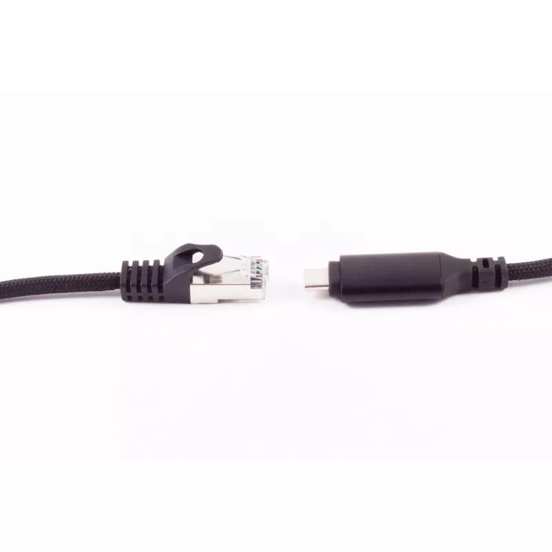 SHIVERPEAKS Cable adaptador USB-C a RJ45 Gigabit Ethernet, aluminio, negro, 1m (BS14-51025)