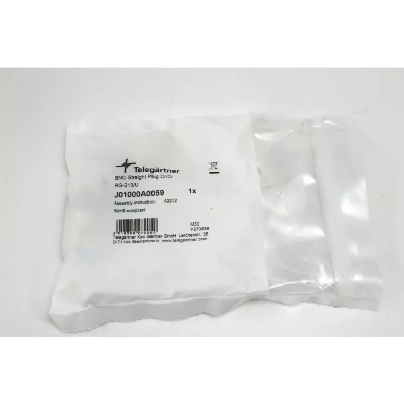 Telegärtner conector BNC de crimpado para cable, 50 Ohm, RG-213/U, 1 pieza (J01000A0059)