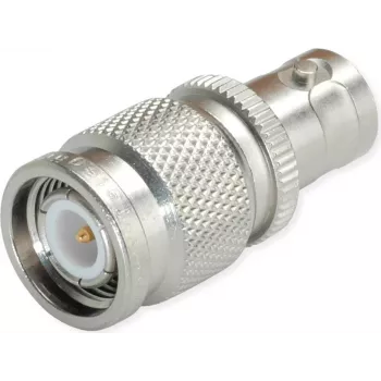Telegärtner Adaptador conector hembra BNC a conector macho TNC, 50 ohmios, latón niquelado, DC-4 GHz, recto