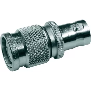 Telegärtner Adaptador conector hembra BNC a conector macho TNC, 50 ohmios, latón niquelado, DC-4 GHz, recto