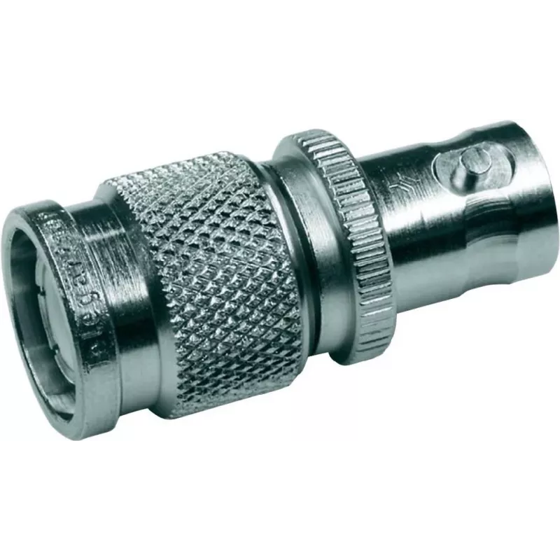 Telegärtner Adaptador conector hembra BNC a conector macho TNC, 50 ohmios, latón niquelado, DC-4 GHz, recto