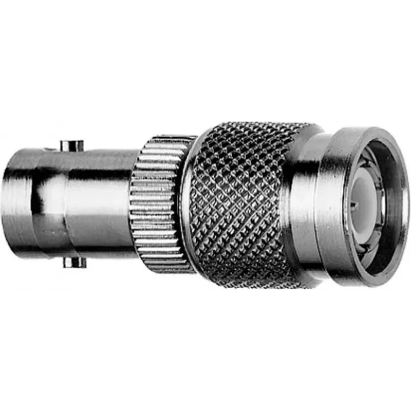Telegärtner Adaptador conector hembra BNC a conector macho TNC, 50 ohmios, latón niquelado, DC-4 GHz, recto