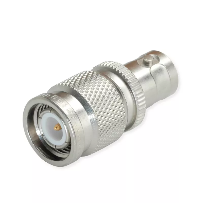 Telegärtner Adaptador conector hembra BNC a conector macho TNC, 50 ohmios, latón niquelado, DC-4 GHz, recto