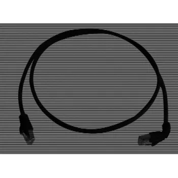 Telegärtner 100008676 Cable de parcheo RJ45, CAT 6a S/FTP, 5,0 m, negro, LSZH, ignífugo, con protección antiacodamiento